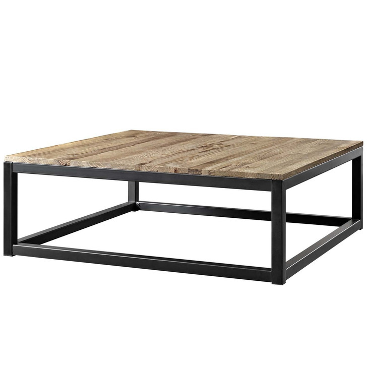Attune Large Coffee Table, Metal Steel Wood, Brown 13655