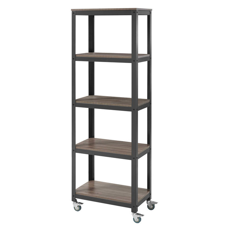 Vivify Bookcase, Wood Metal Steel, Black 13789