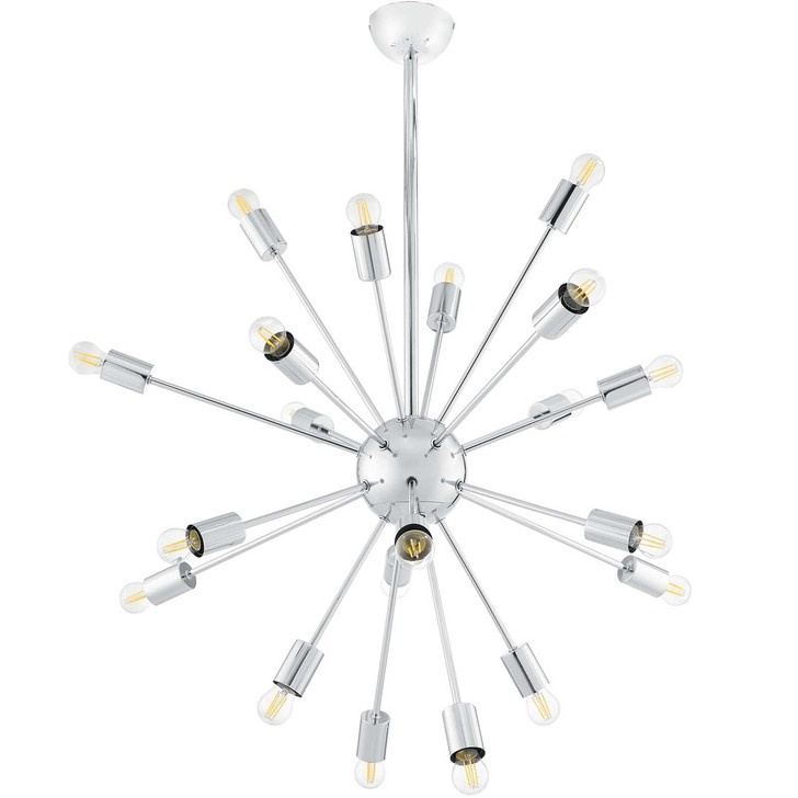 Volley Pendant Chandelier, Metal Steel, Silver 13849