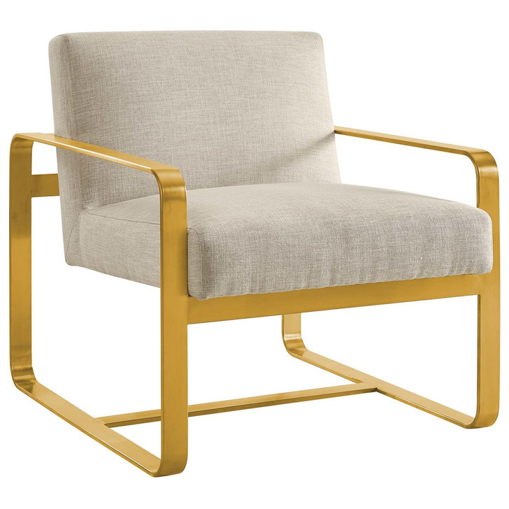 Astute Upholstered Velvet Armchair, Velvet Fabric, Beige 14136
