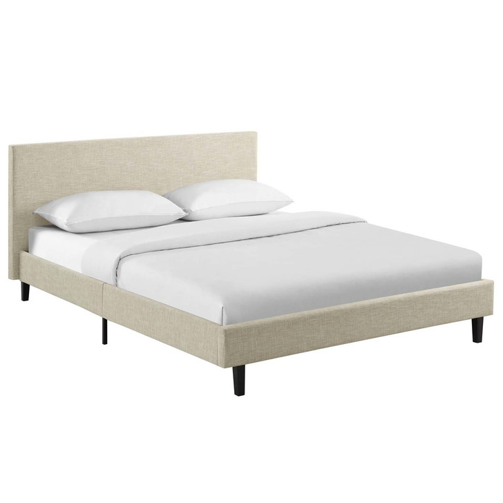 Anya Full Fabric Bed, Full Size, Fabric, Beige, 14367