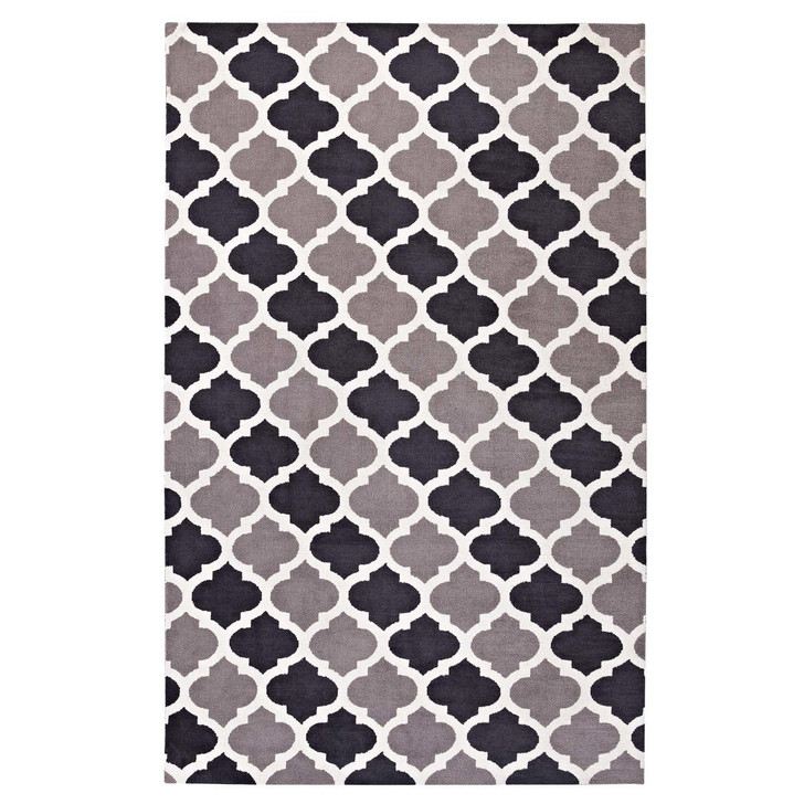 Lida Moroccan Trellis 5x8 Area Rug, Fabric, Multi Grey Gray 14724