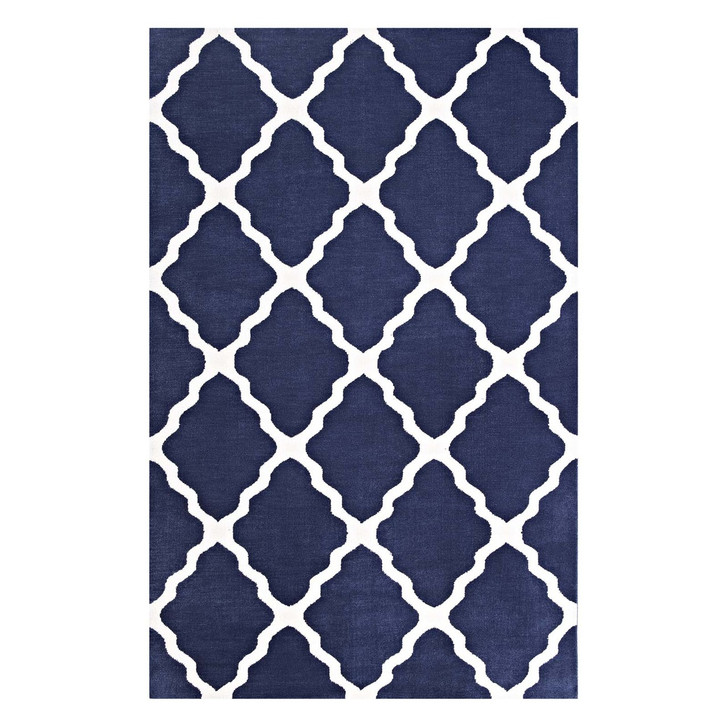 Marja Moroccan Trellis 8x10 Area Rug, Fabric, Multi White Ivory 14735