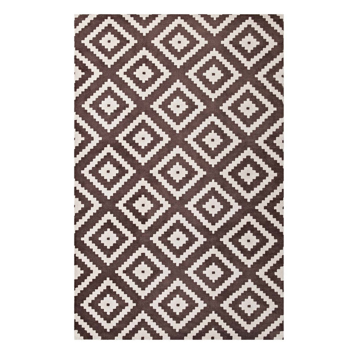 Alika Abstract Diamond Trellis 8x10 Area Rug, Fabric, Multi Brown 14753