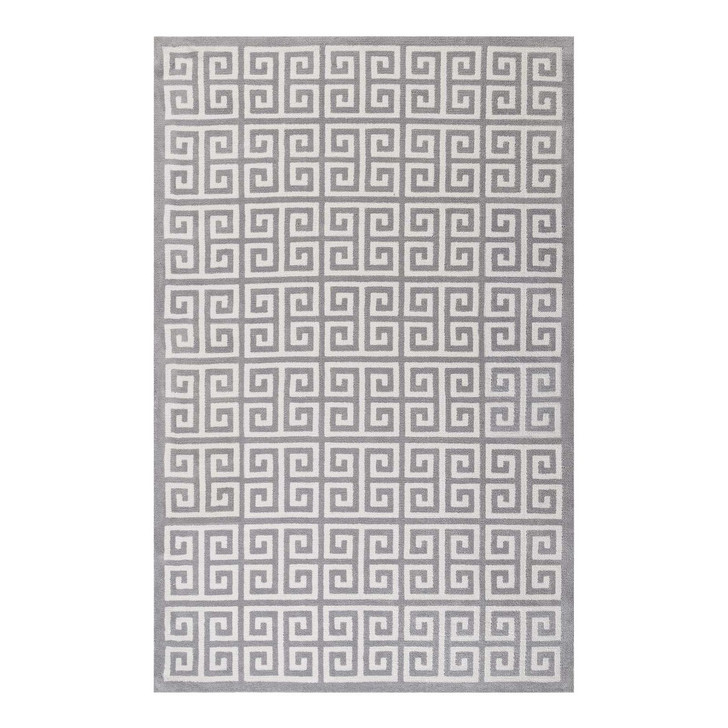 Freydis Greek Key 5x8 Area Rug, Fabric, Multi Grey Gray 14762