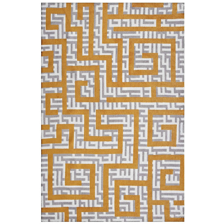 Nahia Geometric Maze 8x10 Area Rug, Fabric, Multi Yellow 14773