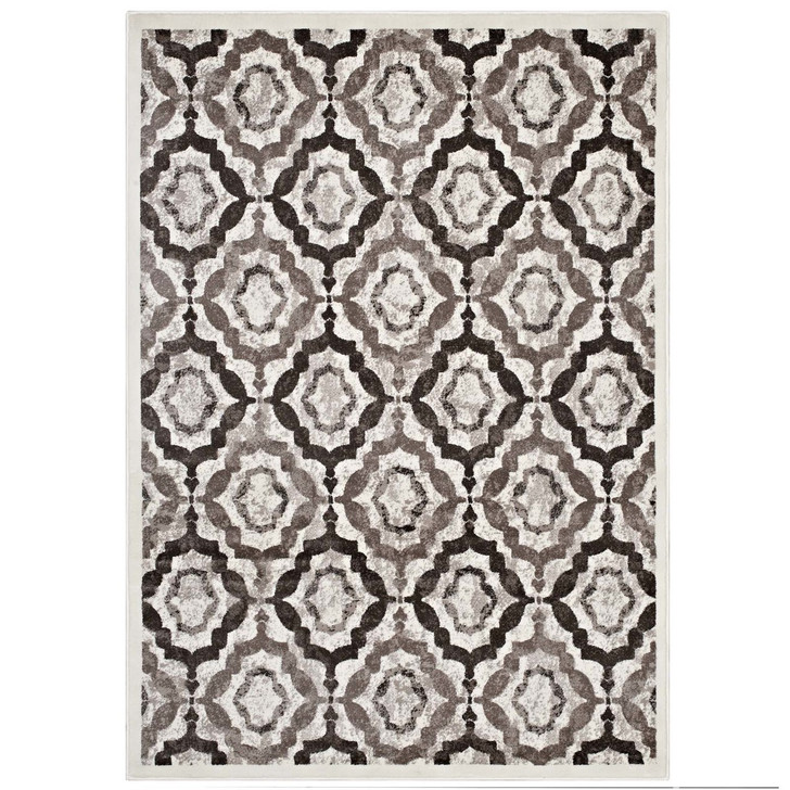 Kalinda Rustic Vintage Moroccan Trellis 5x8 Area Rug, Fabric, Multi Brown 14891