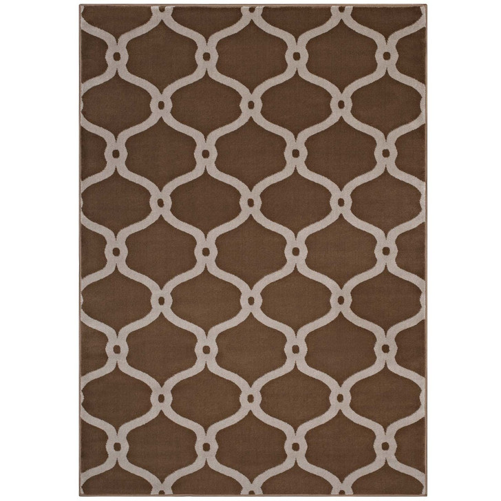 Beltara Chain Link Transitional Trellis 5x8 Area Rug, Fabric, Multi Brown 14893