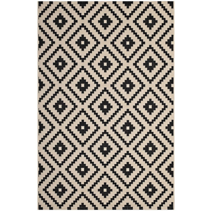 Perplex  Geometric Diamond Trellis 5x8 Indoor and Outdoor Area Rug, Fabric, Multi Beige 14915