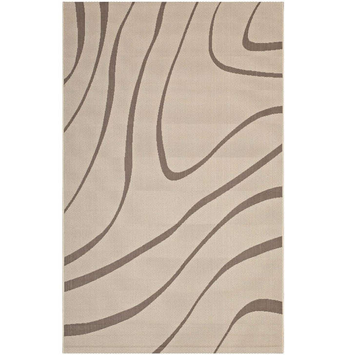 Surge Swirl Abstract 8x10 Indoor and Outdoor Area Rug, Fabric, Multi Beige 14926
