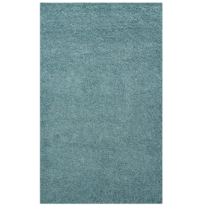 Enyssa Solid 5x8 Shag Area Rug, Fabric, Blue 14993