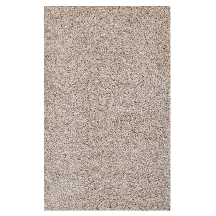 Enyssa Solid 5x8 Shag Area Rug, Fabric, Beige 14995