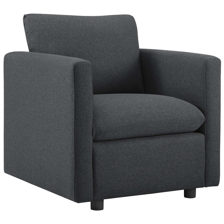 Activate Upholstered Fabric Armchair, Fabric, Grey Gray 15029