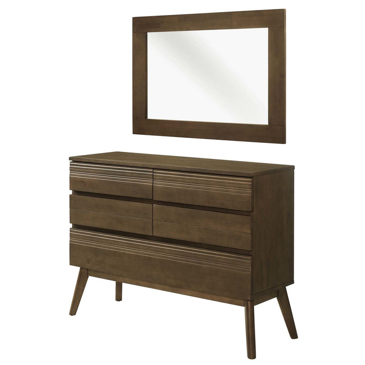 Everly 2 Piece Mirror and Chest Bedroom Set, , Wood, Brown, 15114