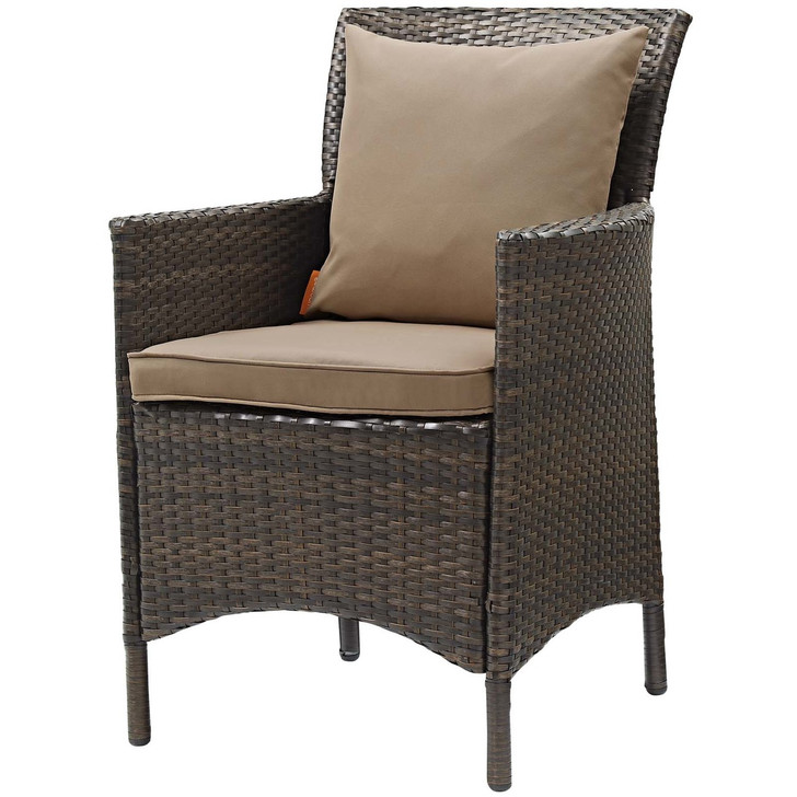 Conduit Outdoor Patio Wicker Rattan Dining Armchair, Rattan Wicker, Brown 15158