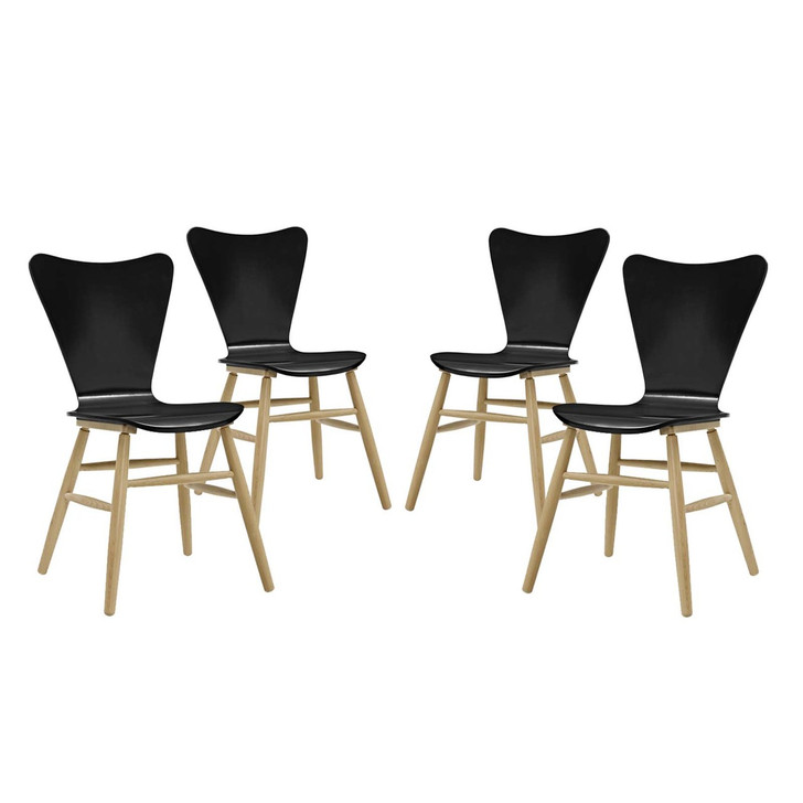 Cascade Dining Chair Set of 4, Wood, Black 15247