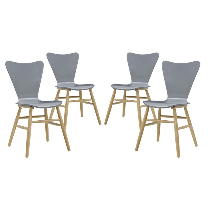 Cascade Dining Chair Set of 4, Wood, Grey Gray 15248