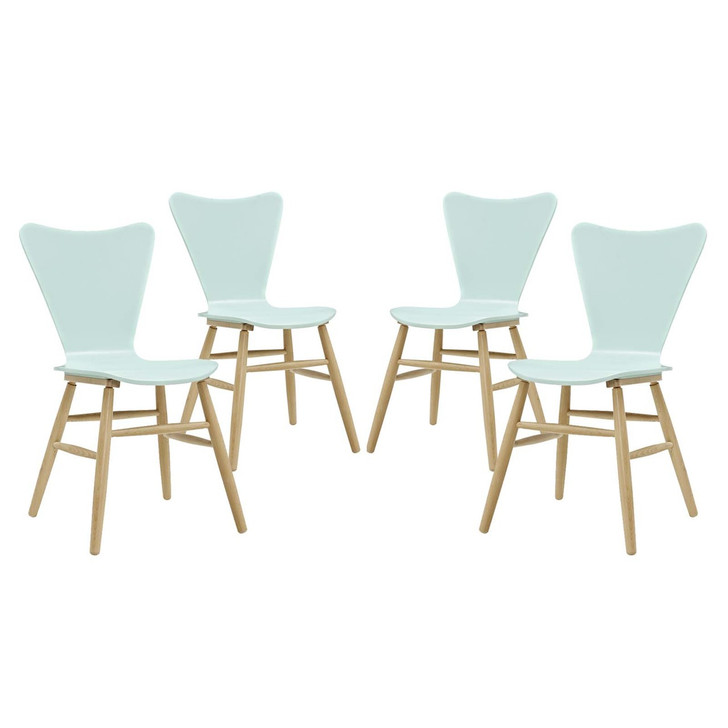 Cascade Dining Chair Set of 4, Wood, Light Blue 15249