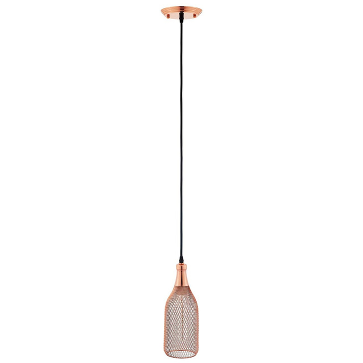 Glimmer Bottle-Shaped Rose Gold Pendant Light, Metal Steel, Gold Rose 15280