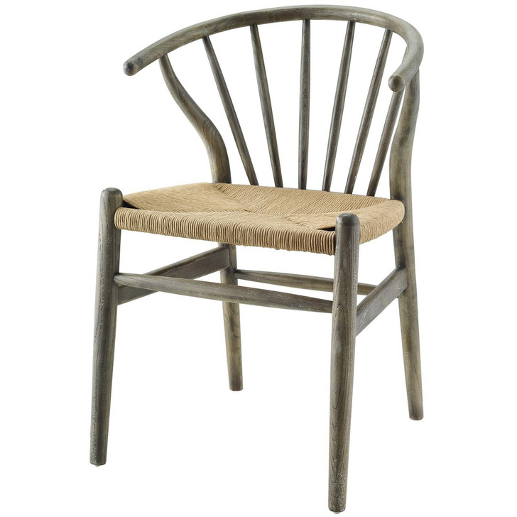 Flourish Spindle Wood Dining Side Chair, Wood, Grey Gray 15386