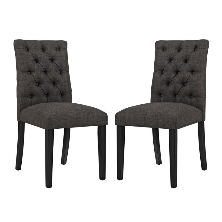 Duchess Dining Chair Fabric Set of 2, Fabric, Brown 15425