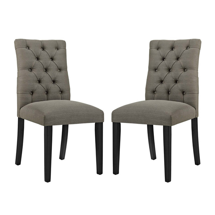 Duchess Dining Chair Fabric Set of 2, Fabric, Grey Gray 15426