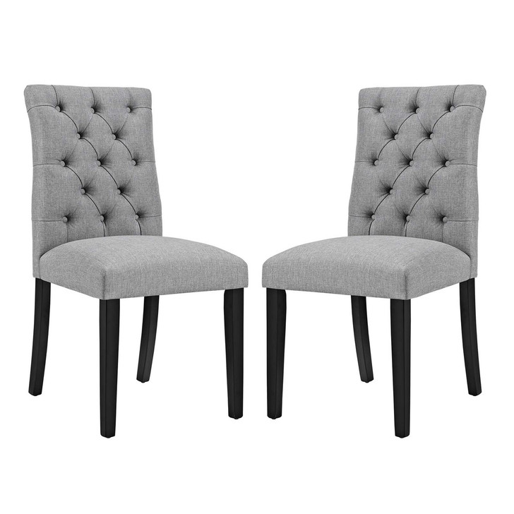 Duchess Dining Chair Fabric Set of 2, Fabric, Light Grey Gray 15430