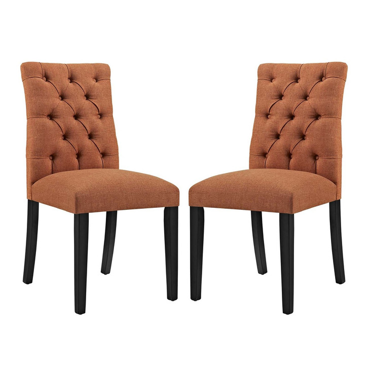 Duchess Dining Chair Fabric Set of 2, Fabric, Orange 15431