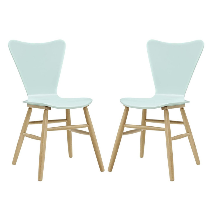 Cascade Dining Chair Set of 2, Wood, Light Blue 15436