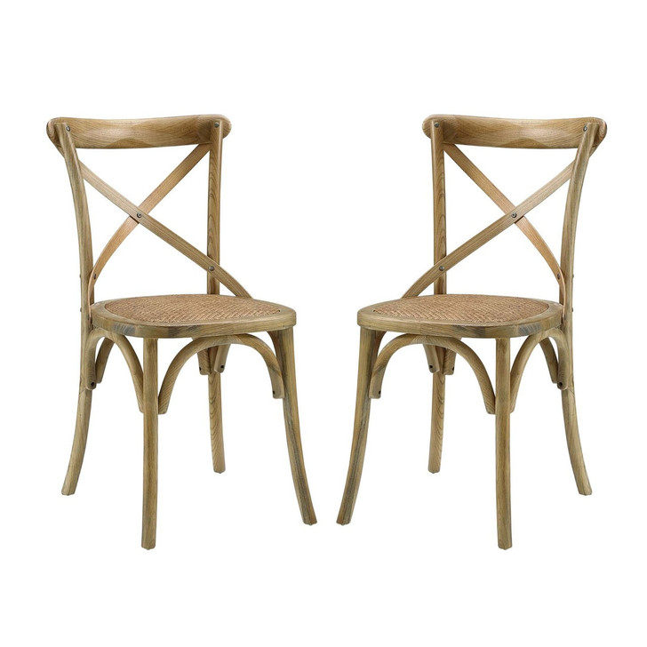 Gear Dining Side Chair Set of 2, Wood, Natural 15449