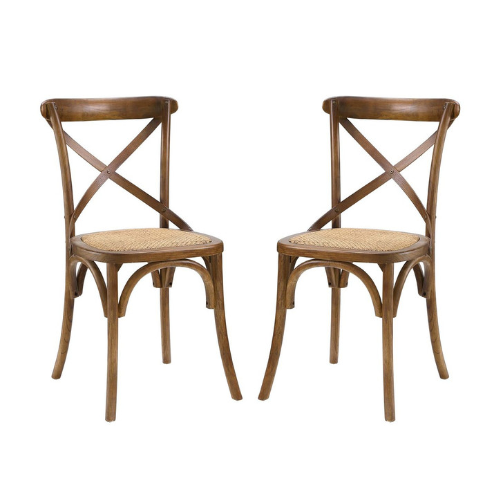 Gear Dining Side Chair Set of 2, Wood, Brown 15450