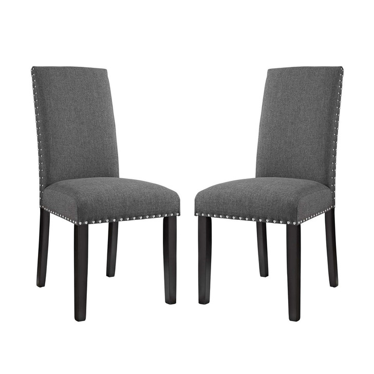 Parcel Dining Side Chair Fabric Set of 2, Fabric, Grey Gray 15474