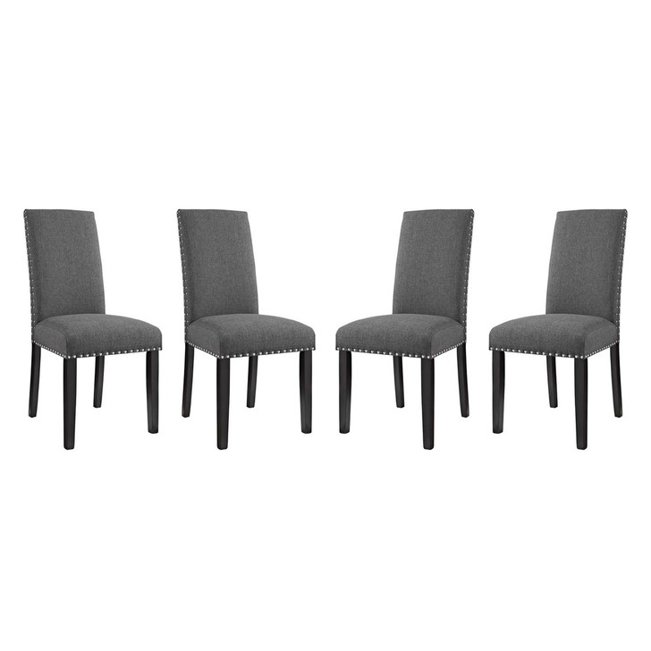 Parcel Dining Side Chair Fabric Set of 4, Fabric, Grey Gray 15476