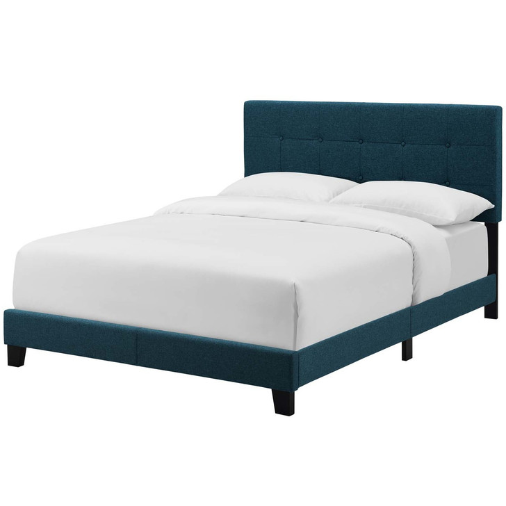 Amira Full Upholstered Fabric Bed, Full Size, Fabric, Navy Blue, 15513