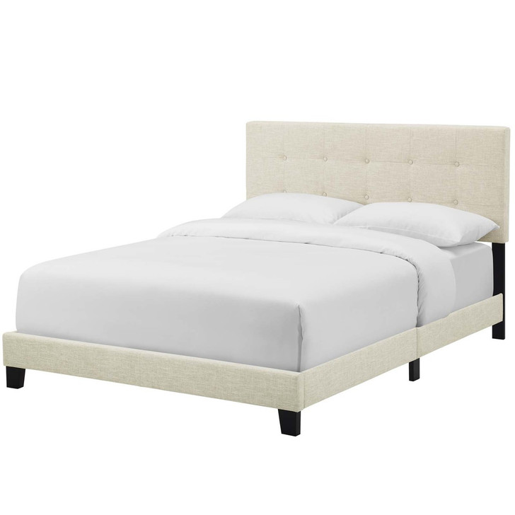 Amira Full Upholstered Fabric Bed, Full Size, Fabric, Beige, 15514