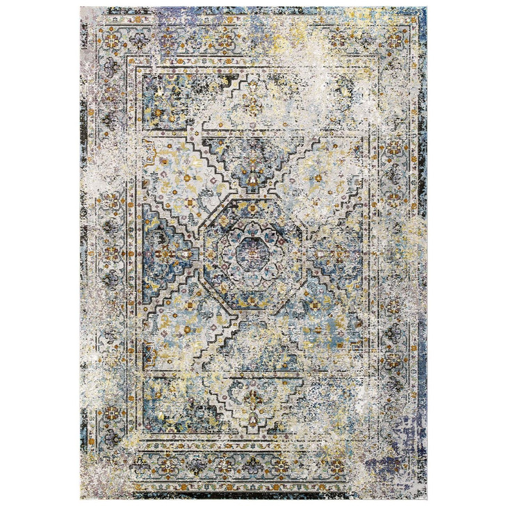 Success Jacinda Distressed Vintage Floral Persian Medallion 4x6 Area Rug, Fabric, Multi Colorful 15609