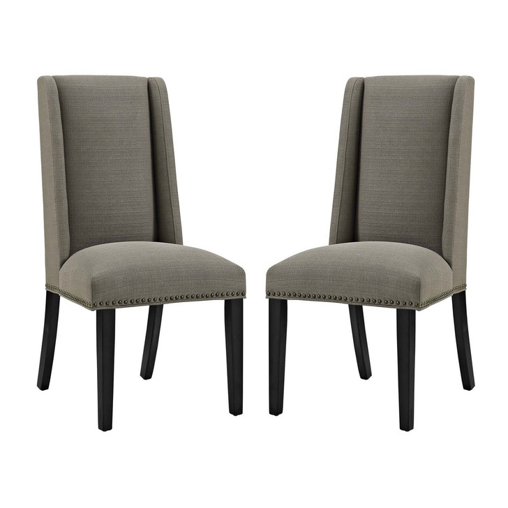 Baron Dining Chair Fabric Set of 2, Fabric, Grey Gray 15668