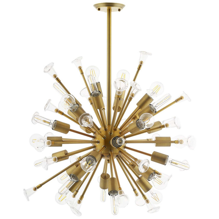 Burst Ceiling Light Pendant Chandelier, Metal Steel, Gold 15676