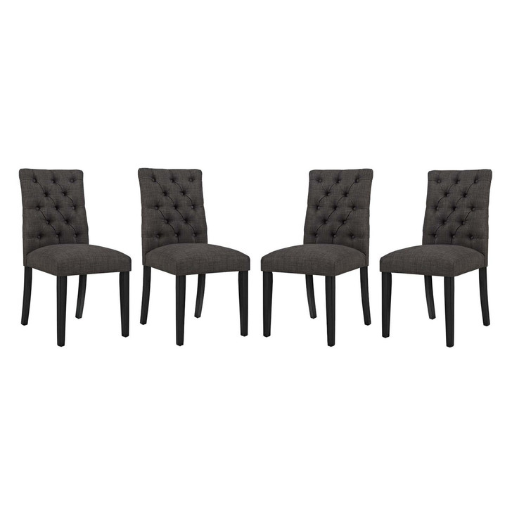 Duchess Dining Chair Fabric Set of 4, Fabric, Brown 15810