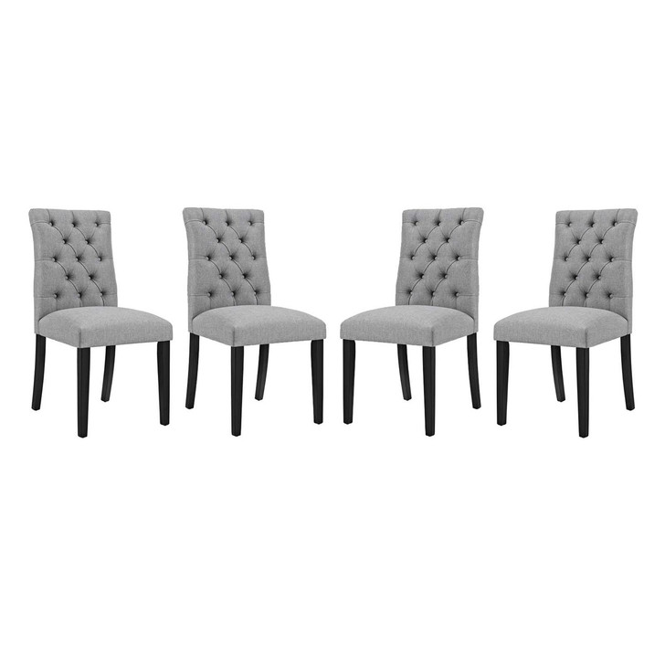 Duchess Dining Chair Fabric Set of 4, Fabric, Light Grey Gray 15815