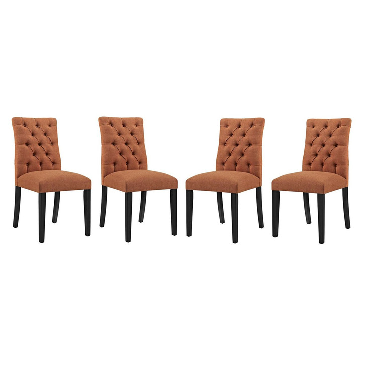 Duchess Dining Chair Fabric Set of 4, Fabric, Orange 15816