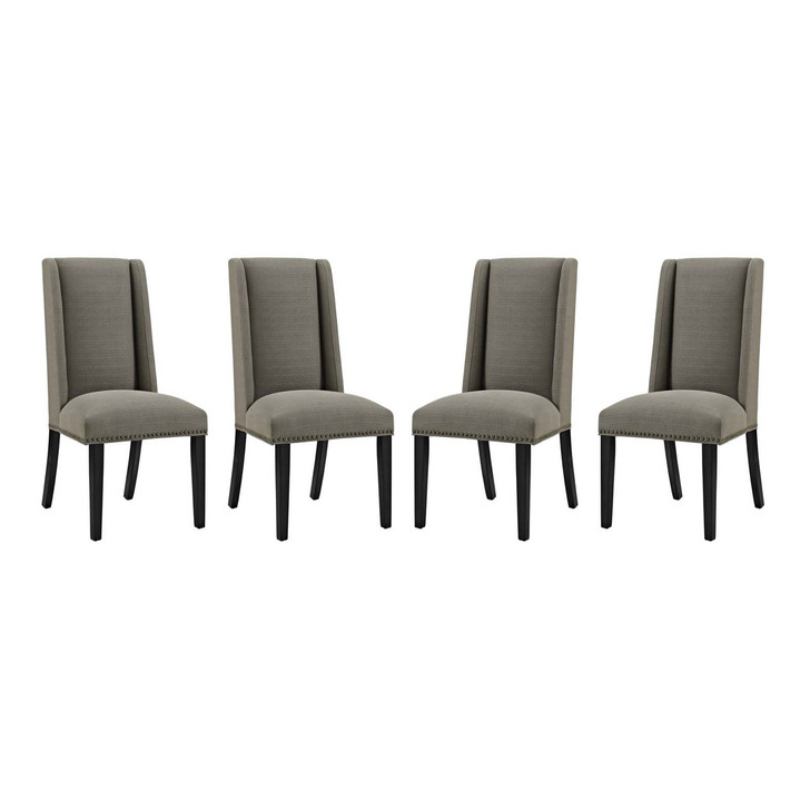 Baron Dining Chair Fabric Set of 4, Fabric, Grey Gray 15841