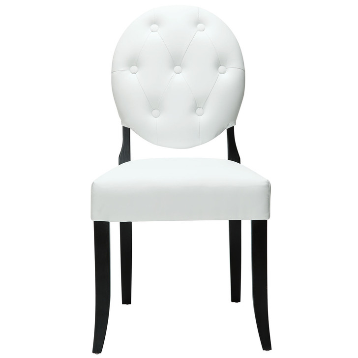 Button Dining Side Chair in White