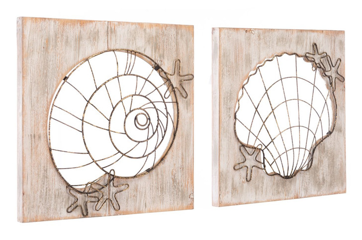 Beach Set Of 2 Wall Décor Antique, 16643