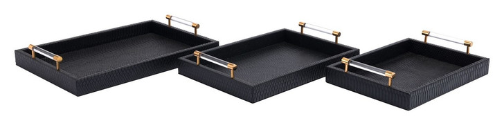 Gela Set of 3 Trays Black, 16876