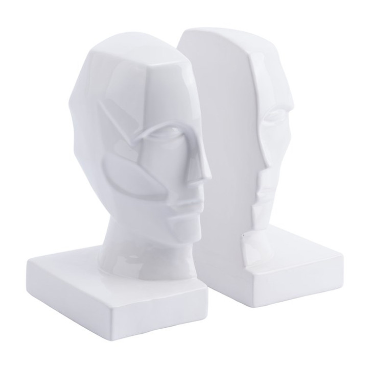 Face Bookends  White, 17037