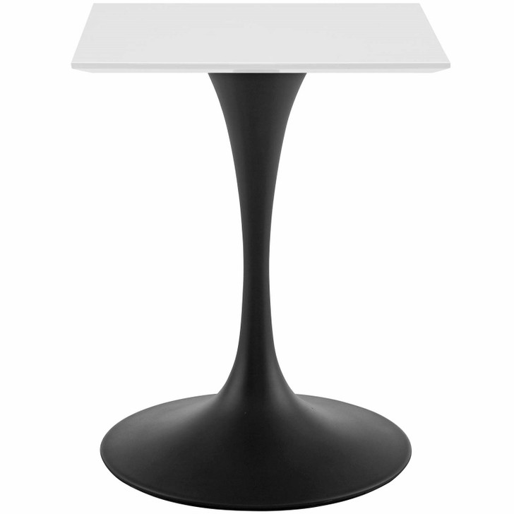 Lippa 24" Square Wood Top Dining Table, Wood Metal Steel, Black White, 17466