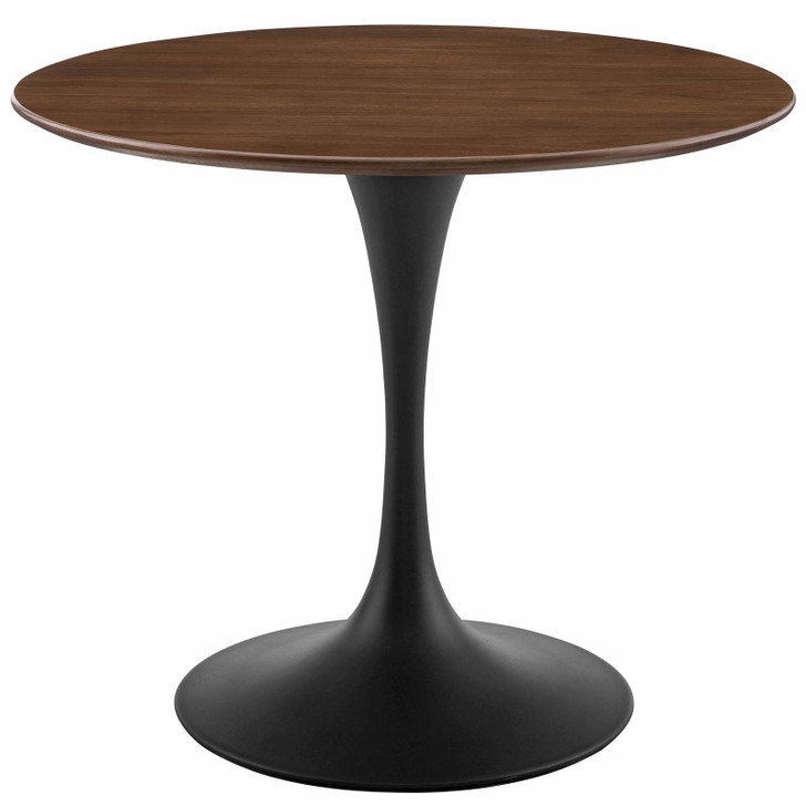 Lippa 36" Round Walnut Dining Table, Wood Metal Steel, Black Walnut Brown, 17472