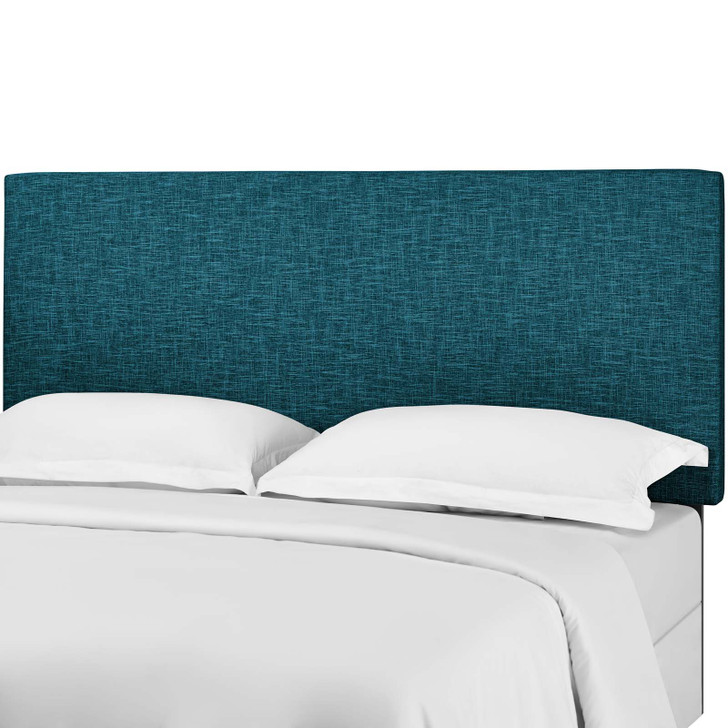 Taylor Full / Queen Upholstered Linen Fabric Headboard, Fabric, Aqua Blue, 17721