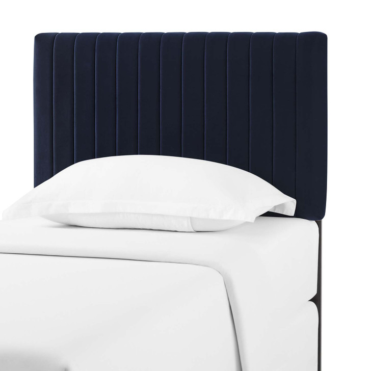 Keira Twin Performance Velvet Headboard, Velvet Fabric, Navy Blue, 17771